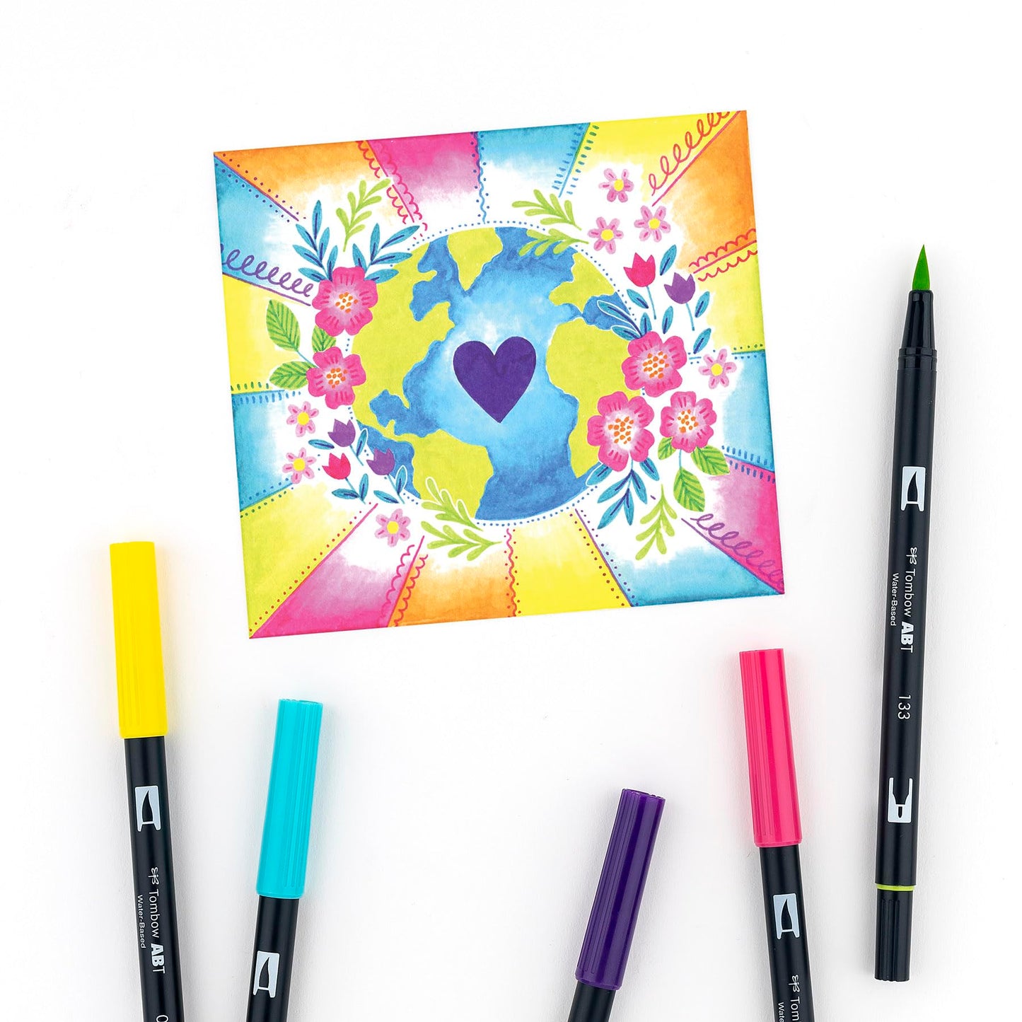 Rotuladores Artísticos Tombow Brillantes Doble Pincel Paquete de 10