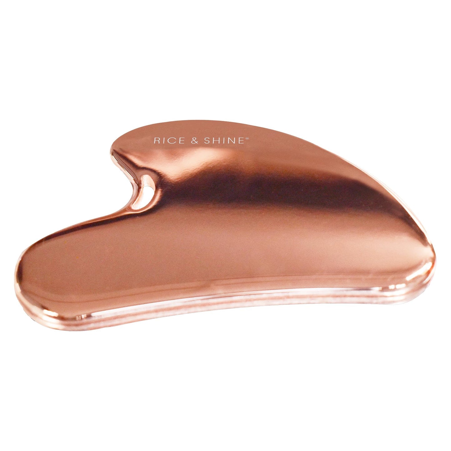 Masajeador Facial Gua Sha de Acero Inoxidable Rosa | Guasha para Drenaje Linfático y Desinflamación | Herramienta de Belleza y Cuidado Facial | Ideal para Piel Radiante y Suave | RICE & SHINE