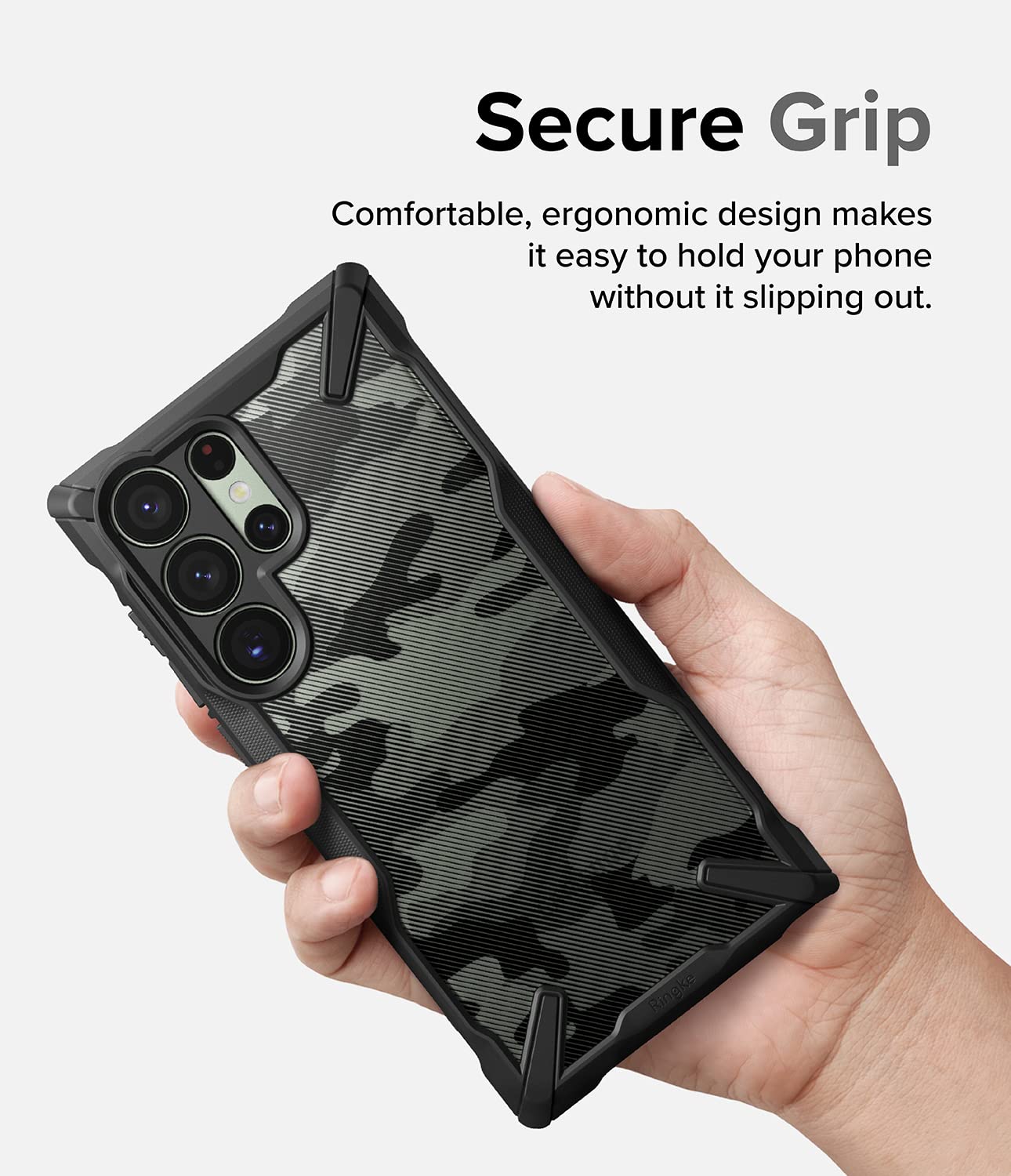 Funda Ringke Fusion X Samsung Galaxy S23 Ultra Camo Black Resistente Impactos TPU PC