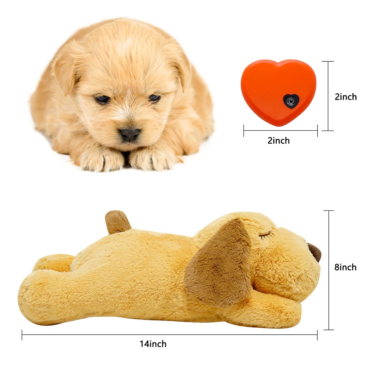 HonourHope Juguete de latido para perro para aliviar la ansiedad, juguete de peluche suave para mascotas calmante cachorro, juguete de ayuda para entrenamiento de comportamiento, almohada para cachorros, gatos, gatos, mascotas - Perro