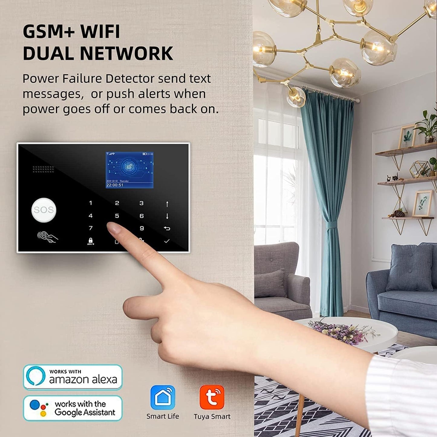 Sistema de Alarma de Seguridad WiFi GSM con Smart Life y Alexa para el Hogar