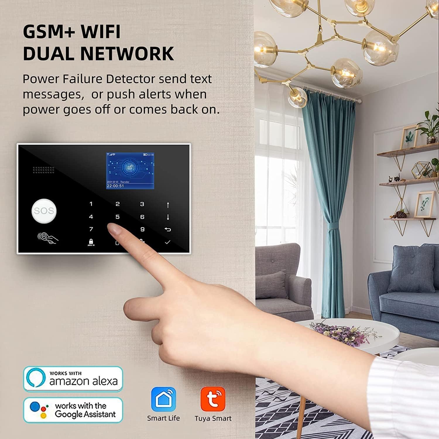 Sistema de Alarma de Seguridad WiFi GSM con Smart Life y Alexa para el Hogar