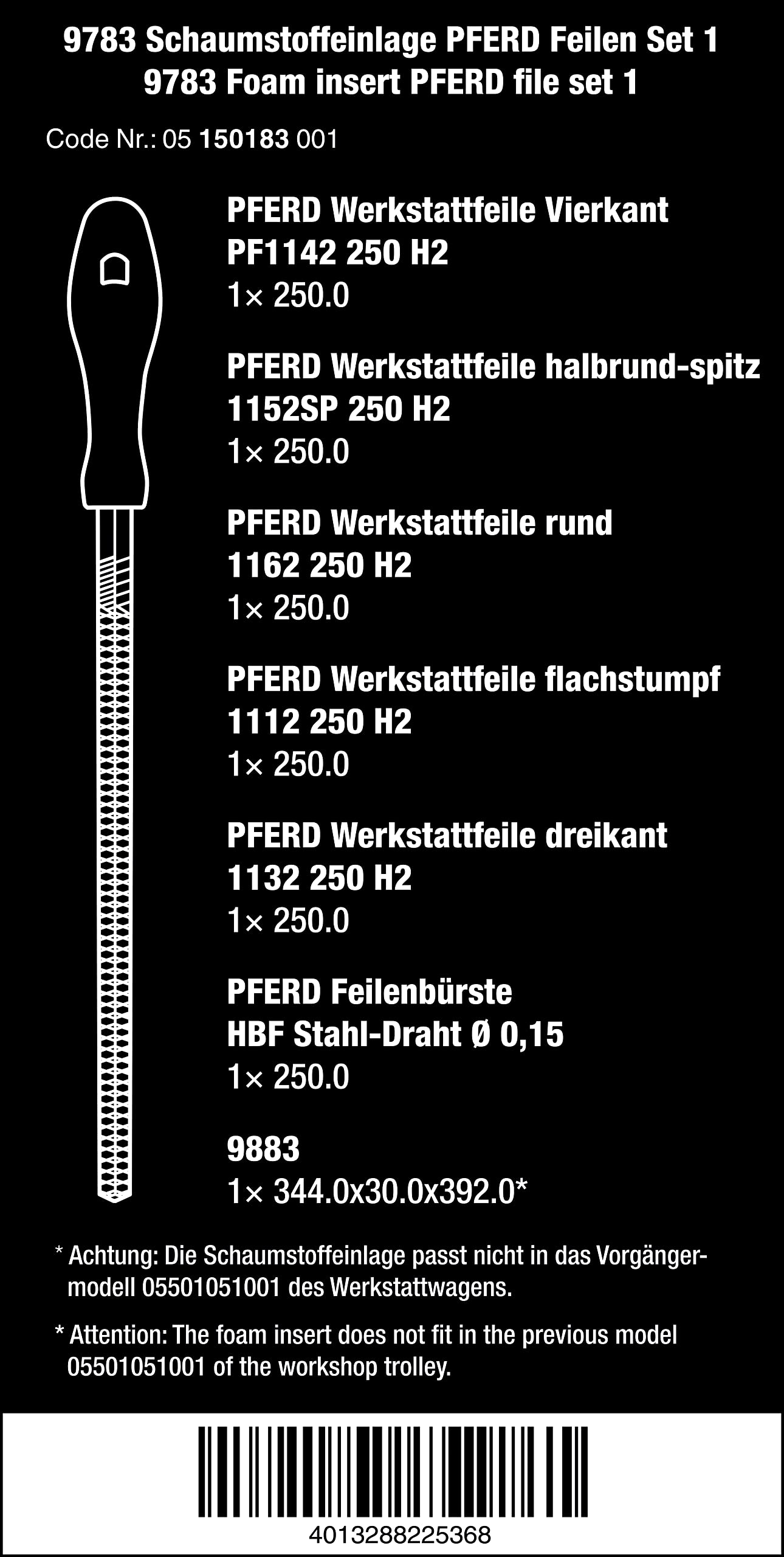 9783 Inserto de Espuma Pferd Files