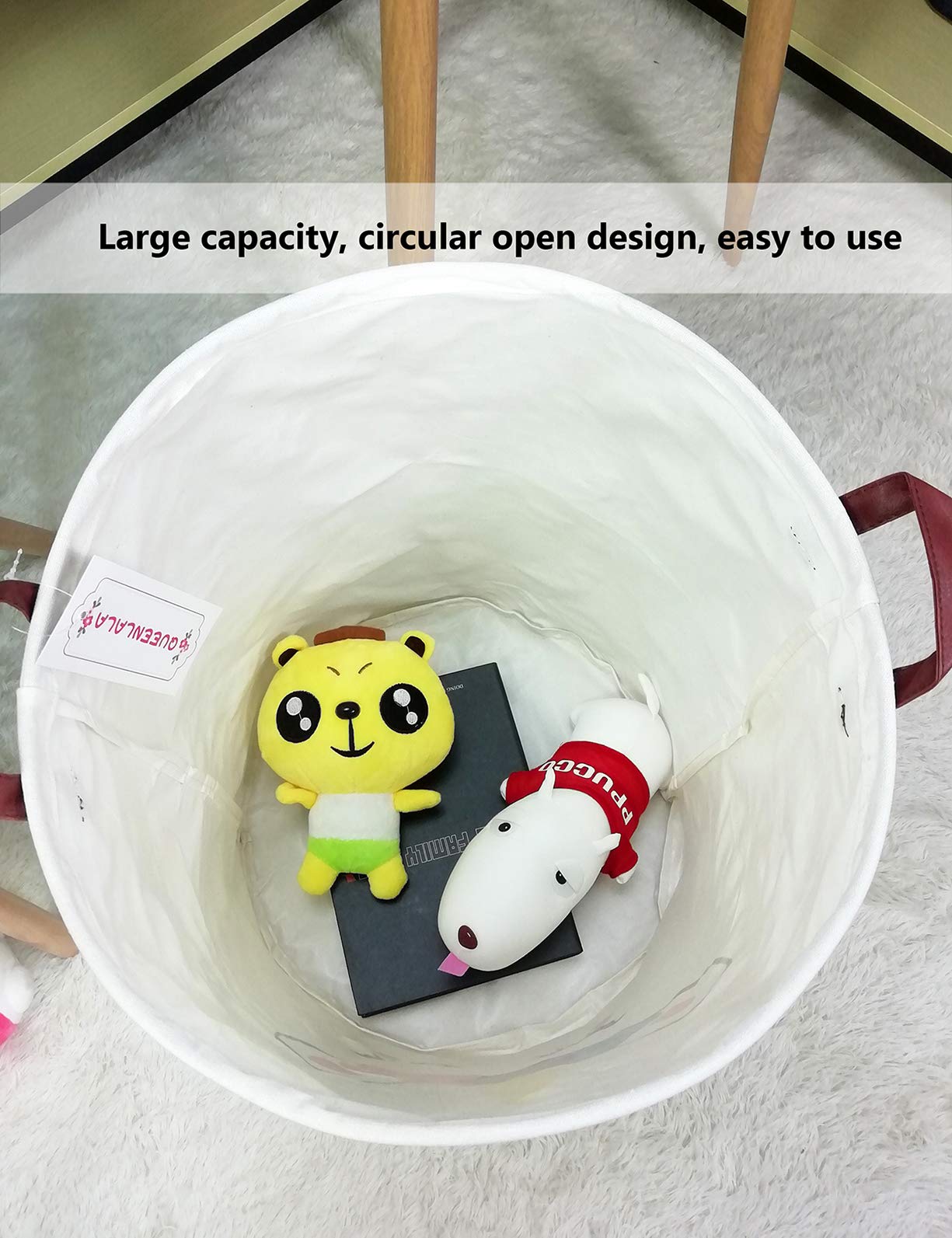 Cesta redonda impermeable para lavandería, cesta de lavandería para guardería, caja de juguetes para niños, cesta de regalo para pañales o juguetes de peluche, cesta de tela plegable (unicornio dorado