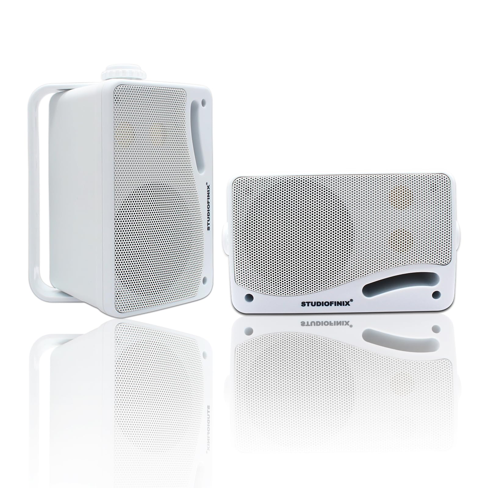 STUDIOFINIX - Altavoces pasivos para exteriores con cable, impermeables, de 3.5 pulgadas, 3 vías, 200 W en superficie, marinos y de pared, adecuados para el hogar, barco, piscina, patio, uso en