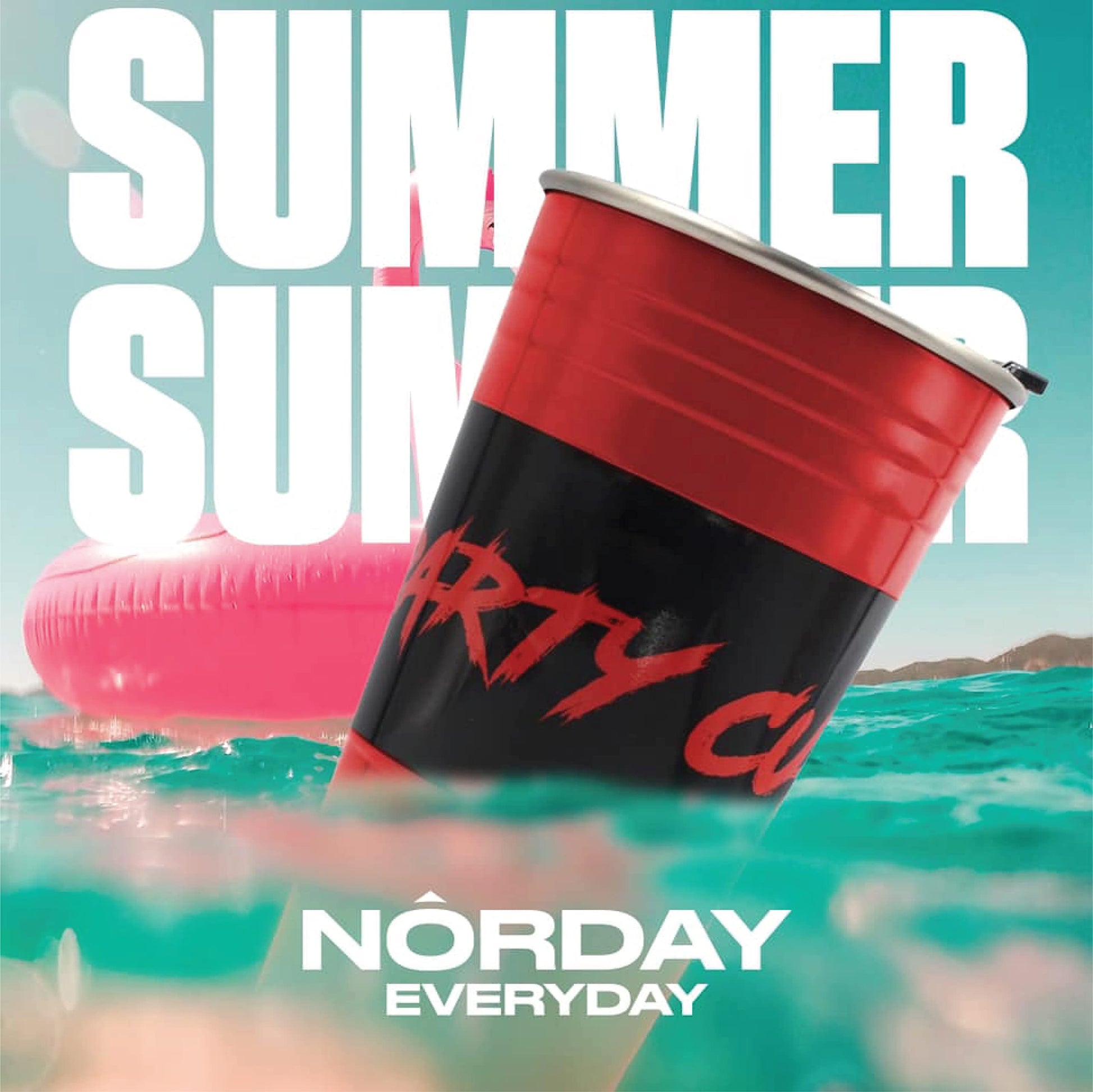 Termo de Acero Inoxidable Norday Negro con Tapa Antiderrame y Doble Pared