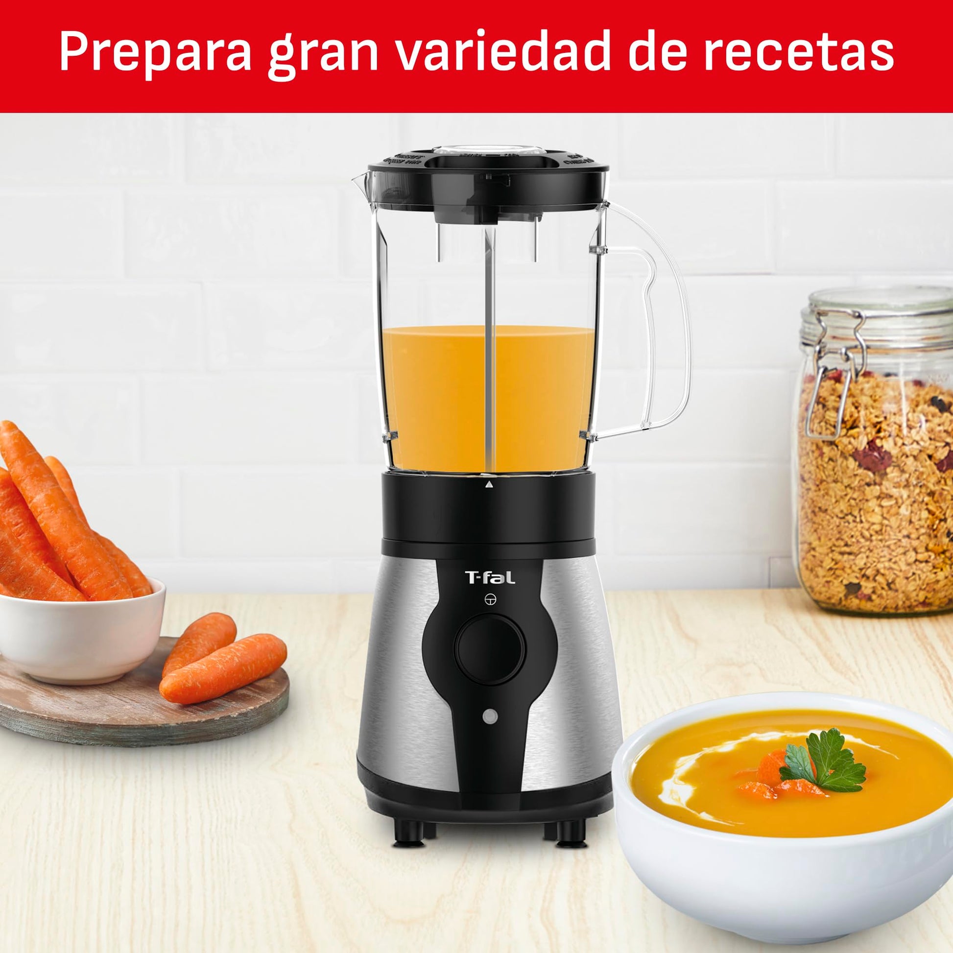 Mini Procesador de Alimentos T-fal Negro con Funciones Múltiples de 750 ml