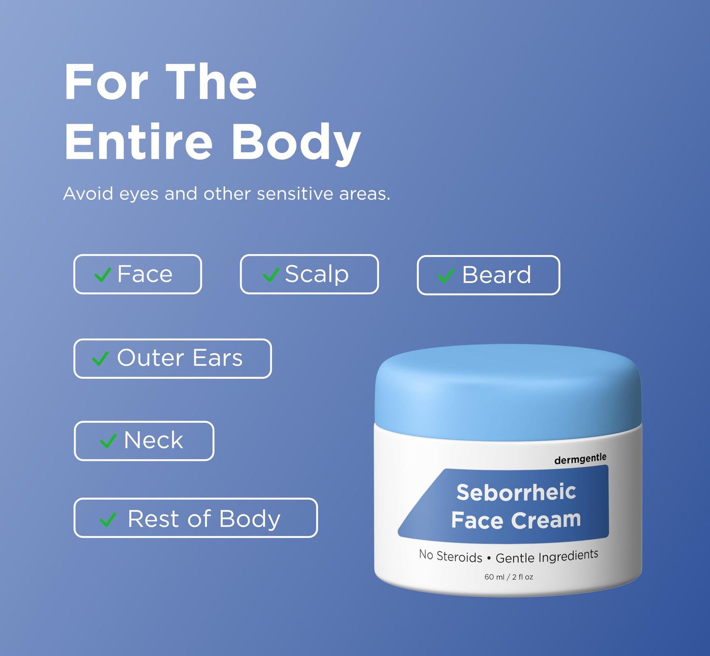 Dermgentle- Crema facial seborreica: alivia la dermatitis seborreica con aceite MCT y escualano: crema facial hidratante