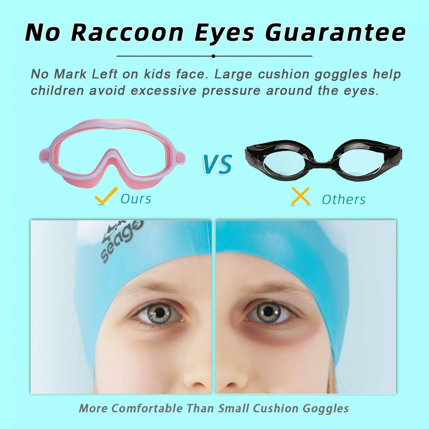 Anteojos de Natación Seago Azul Paquete Doble Antivaho Antirayos UV para Niños