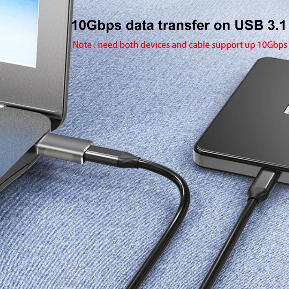 Adaptador USB C a USB 3.1 Gen2 QCEs en Negro de 10 Gbps con Carga Rápida de 60 W Paquete de 2 Compatible con iPhone 15