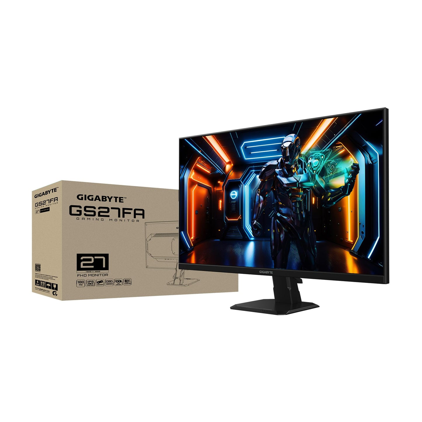 GIGABYTE Monitor GS27FA LED 27 Pulgadas, 1920x1080 Full HD, 180Hz, 1ms, DP/HDMI, Negro
