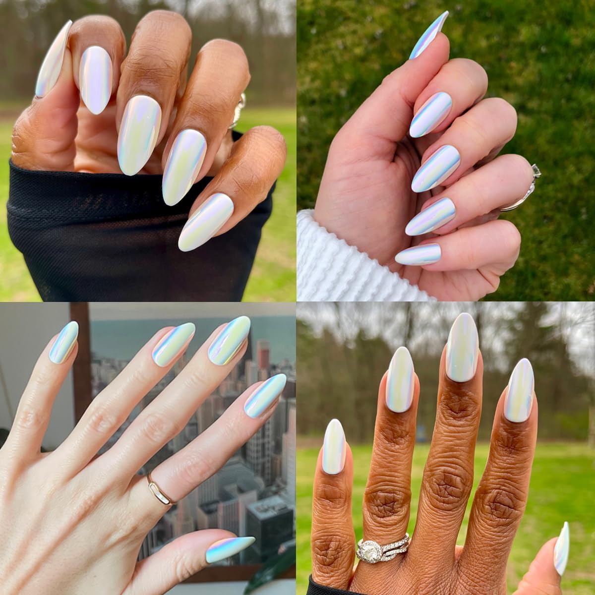 Olive & June Uñas postizas Maximalist Instant Mani (con pegamento) | 42 uñas postizas, 21 tamaños | No tóxicas, de larga duración, grandes, llamativas, de aspecto realista | Calidad de salón |