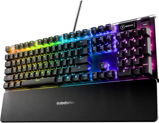 Teclado Mecánico Híbrido SteelSeries Apex 5 Negro OLED Smart Display Reacondicionado