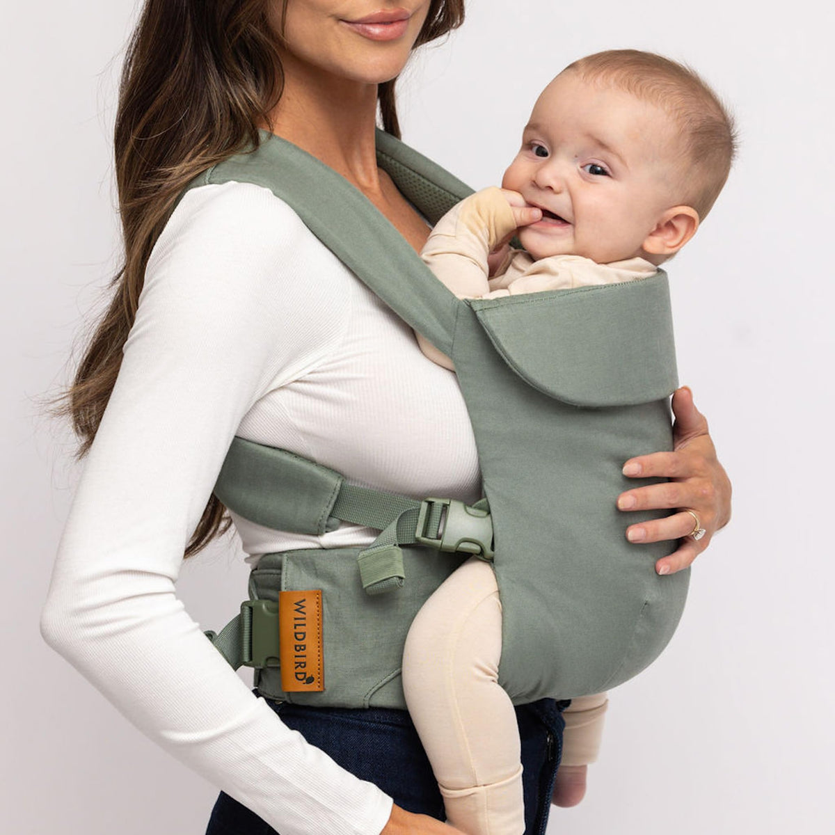 WildBird - Transportador aéreo - 7 a 45 libras - para mamás, papás y cuidadores - 100 % fibras de lino europeas naturales, versátil y ajustable, tamaño pequeño, tela acadiana