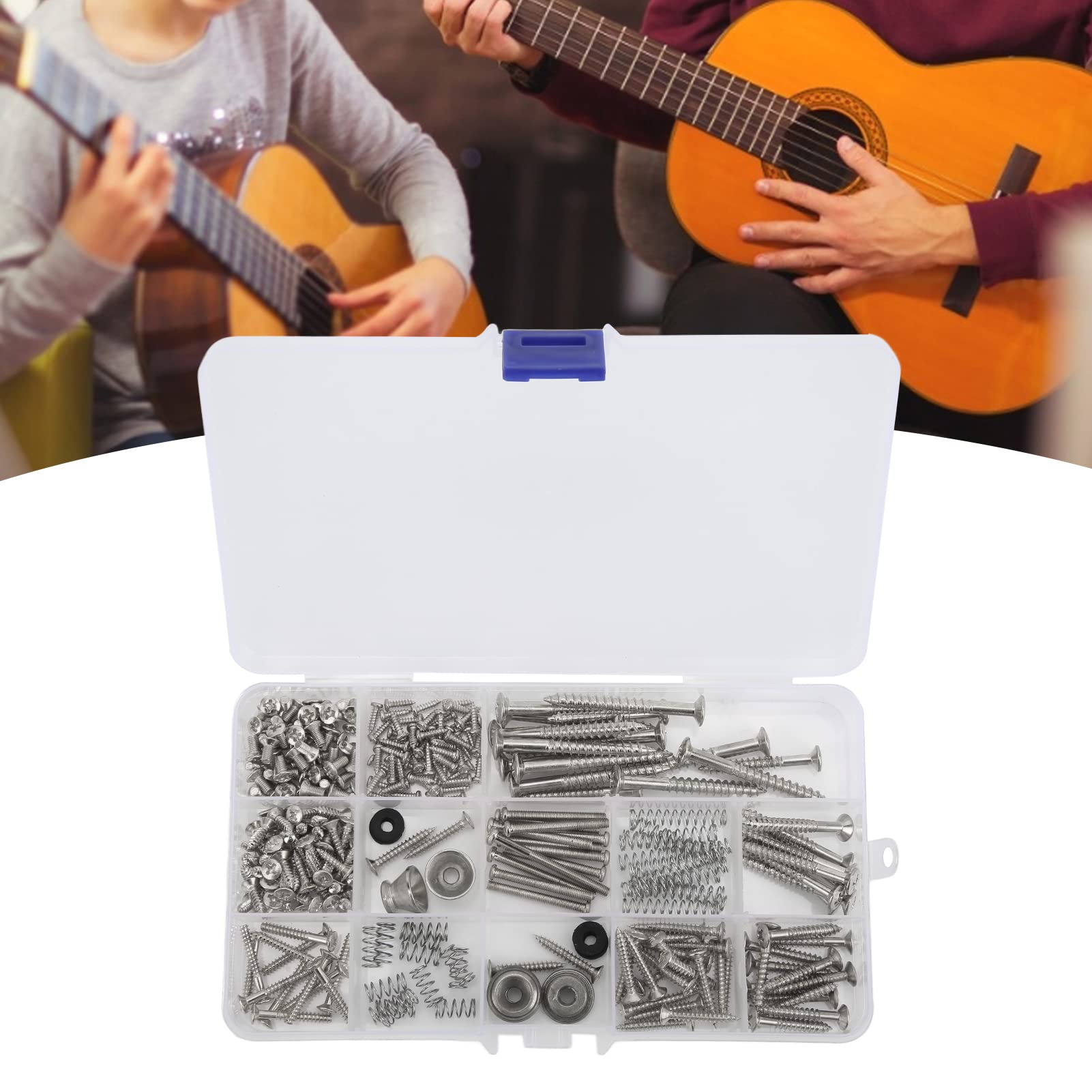 Shanrya Tornillos Reemplazo de Resorte, Kit de Tornillos para Guitarra eléctrica Rosca estándar Alta dureza para reparación de Instrumentos Musicales(Plata)