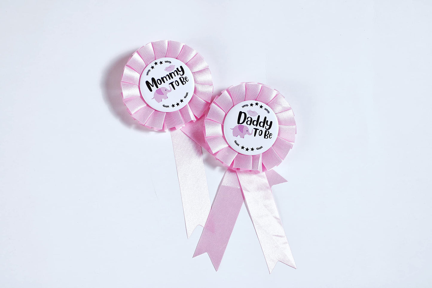 PATICARRY - Juego de decoraciones de ducha para bebé niña rosa con elefante rosa para baby shower