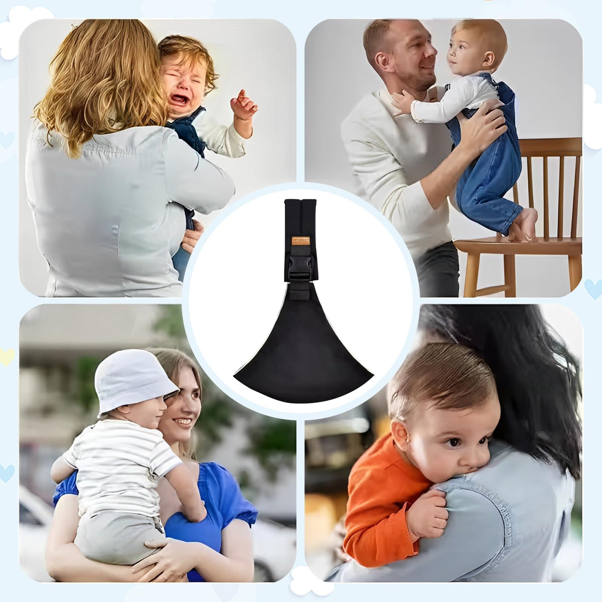 NUIO Porta Bebe, Mochila Ergonomica Bebe,Cangurera para Bebe Ajustable y Transpirable, Multifuncional y que Ahorra trabajo, Soporte Firme para Bebé, Apto para Niños de 3 a 24 Meses (Negro puro)