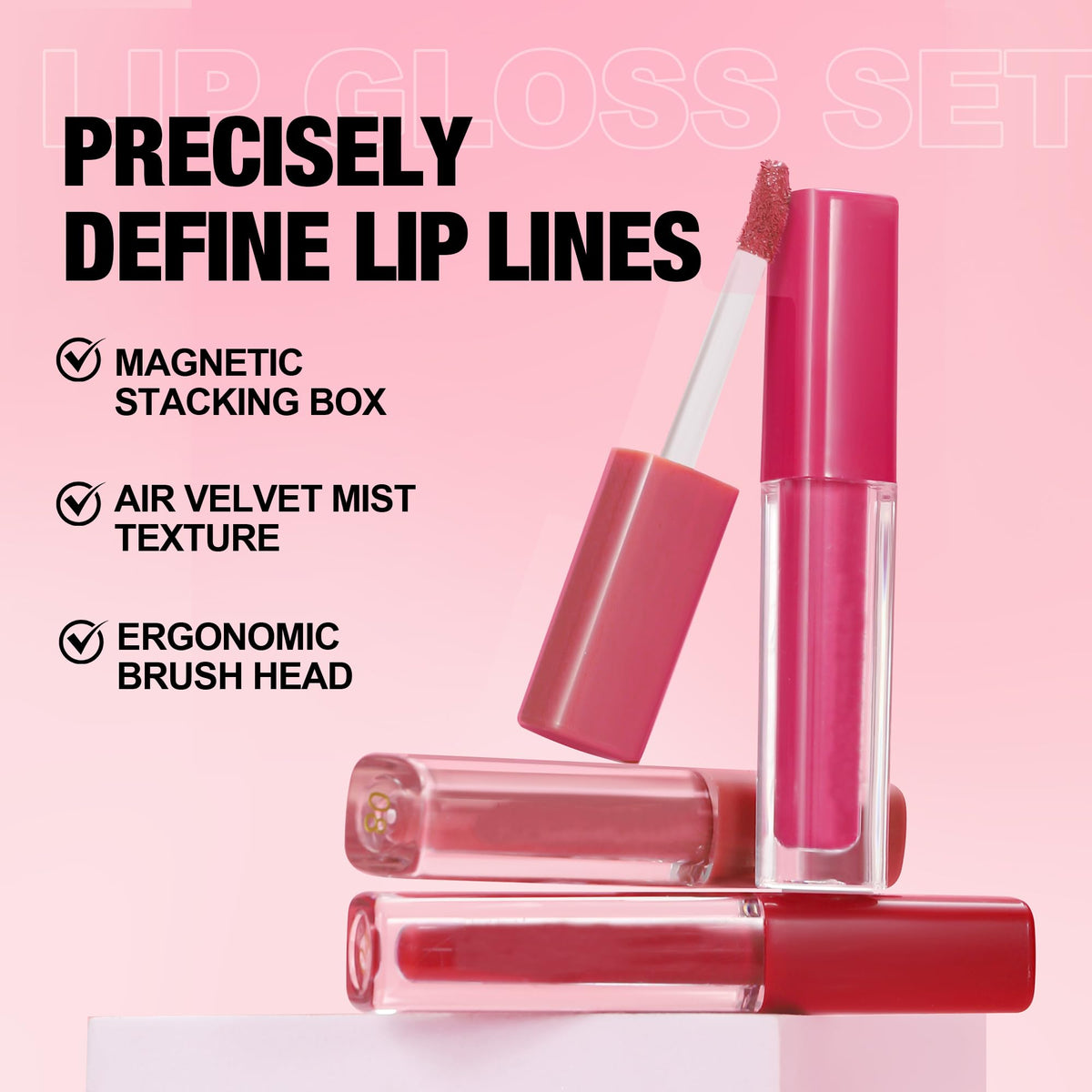 Allphv Set de Labiales Líquidos 4 Piezas- Kit de Maquillaje Diario (A)