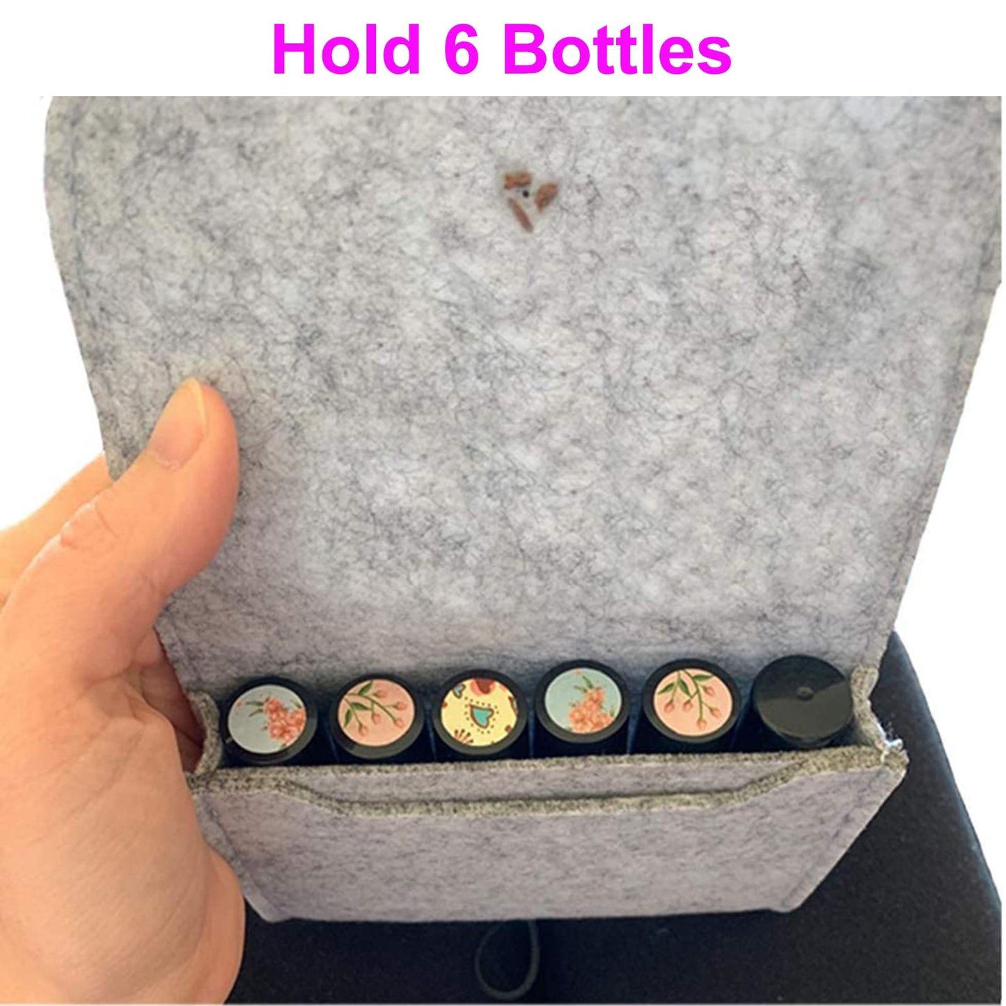 KMDJG - Funda de transporte de aceite esencial para 6 botellas, 5 ml, 10 ml, 15 ml, organizador de viaje, bolsa de almacenamiento