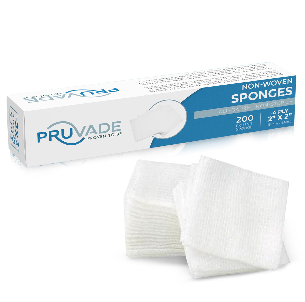 Estuche de Almohadillas de Gasa Pruvade Blanco Multiusos No Estériles 5000 Unidades 2x2 Pulgadas