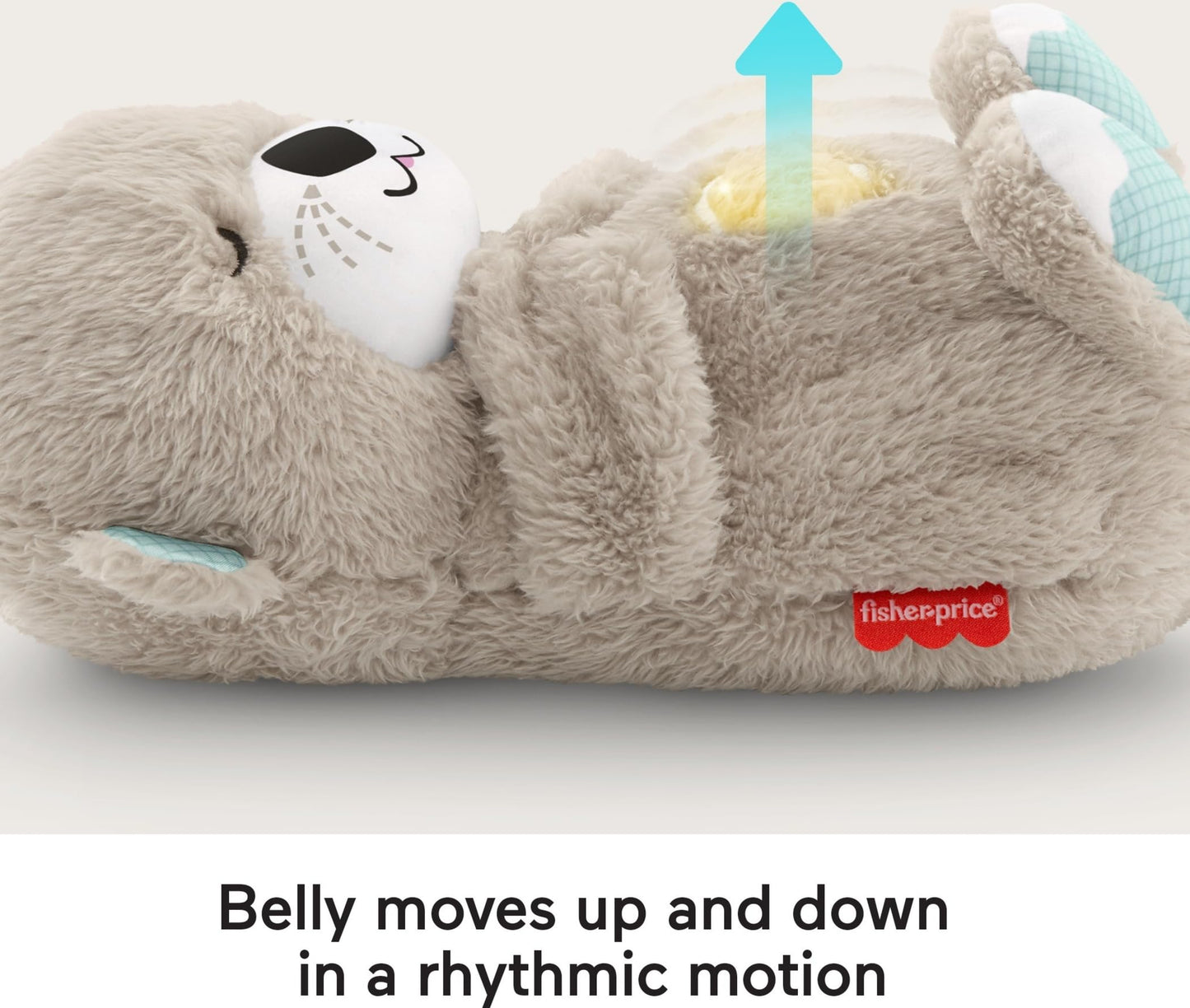 Fisher-Price Sound Machine Soothe 'n Snuggle - Juguete portátil de peluche para bebé con detalles sensoriales, luces musicales y movimiento de respiración rítmica