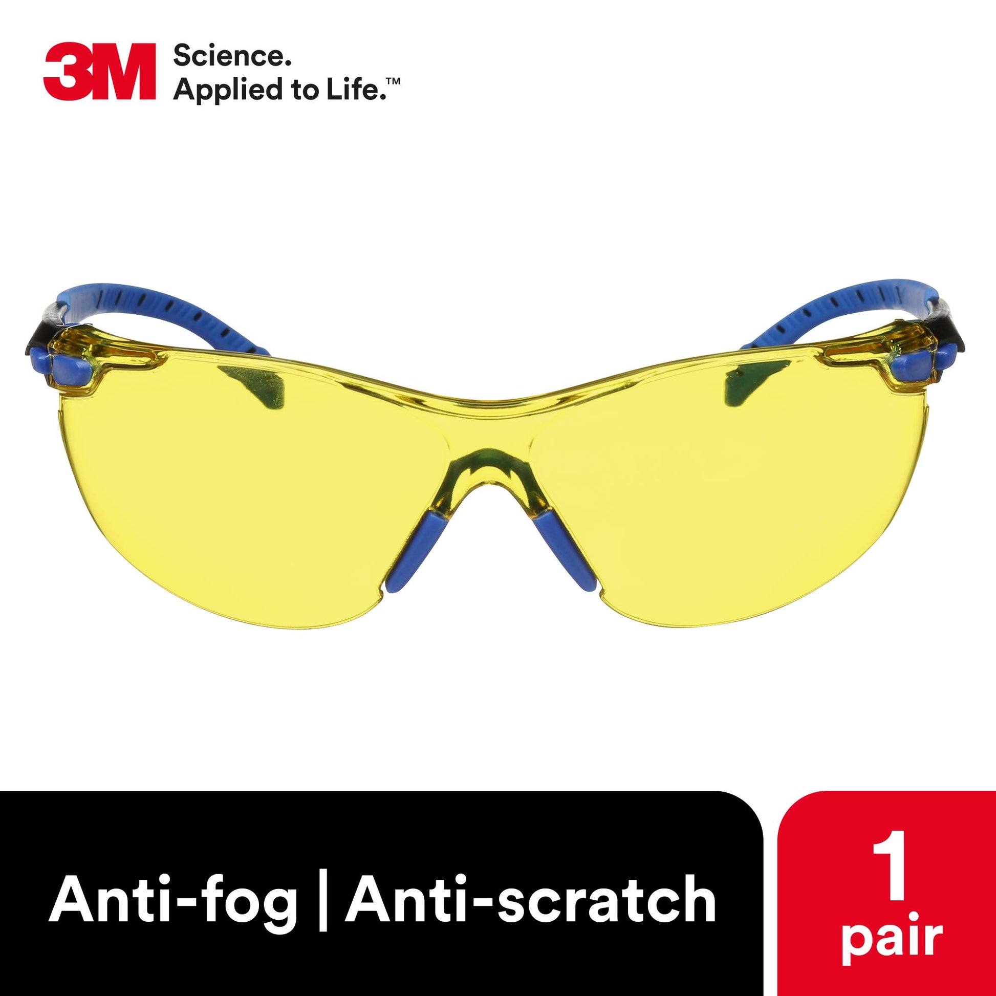 Lentes Protectores 3M Solus Negro Azul con Revestimiento Antivaho Scotchgard