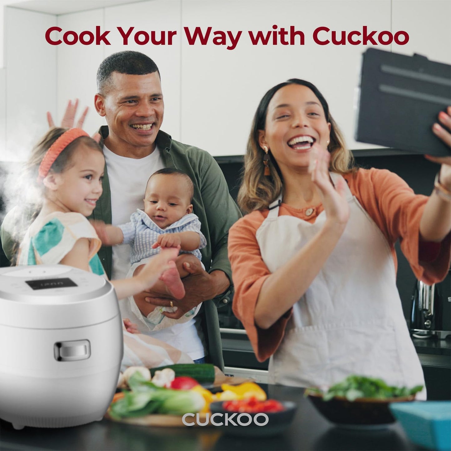 CUCKOO CR-1020F - Arrocera Micom de 10 tazas (sin cocinar) y 20 tazas (cocinada) con olla interior antiadherente, 16 opciones de menú, visualización LCD, tecnología lógica difusa, limpieza automática