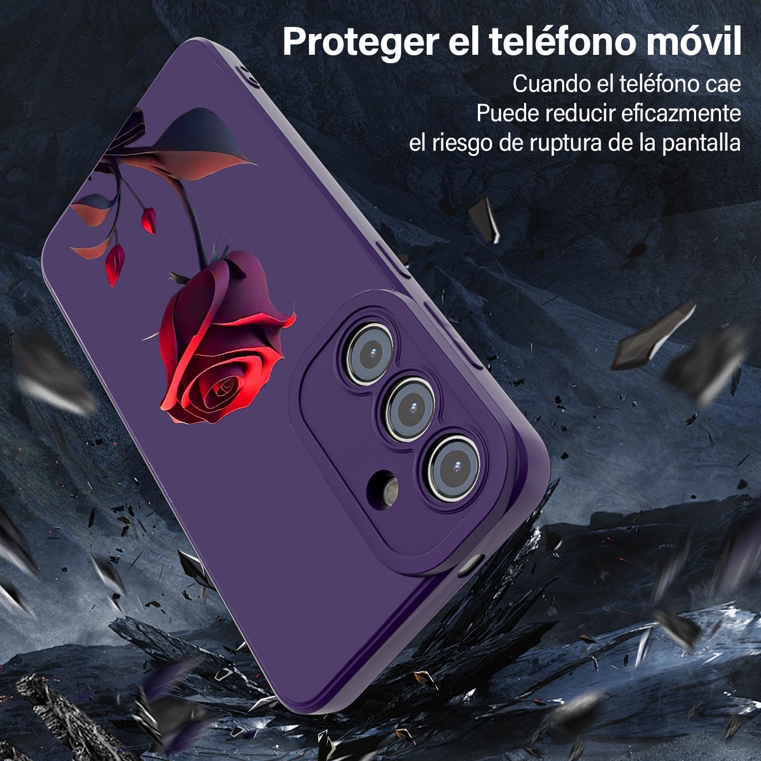 Threehao Funda para Samsung Galaxy S25 Plus Case Uso Rudo, Ultra Delgado Flexible Silicona Púrpura Carcasa con Aesthetic Dibujos Flores, Antigolpes Anti-arañazos Protectora