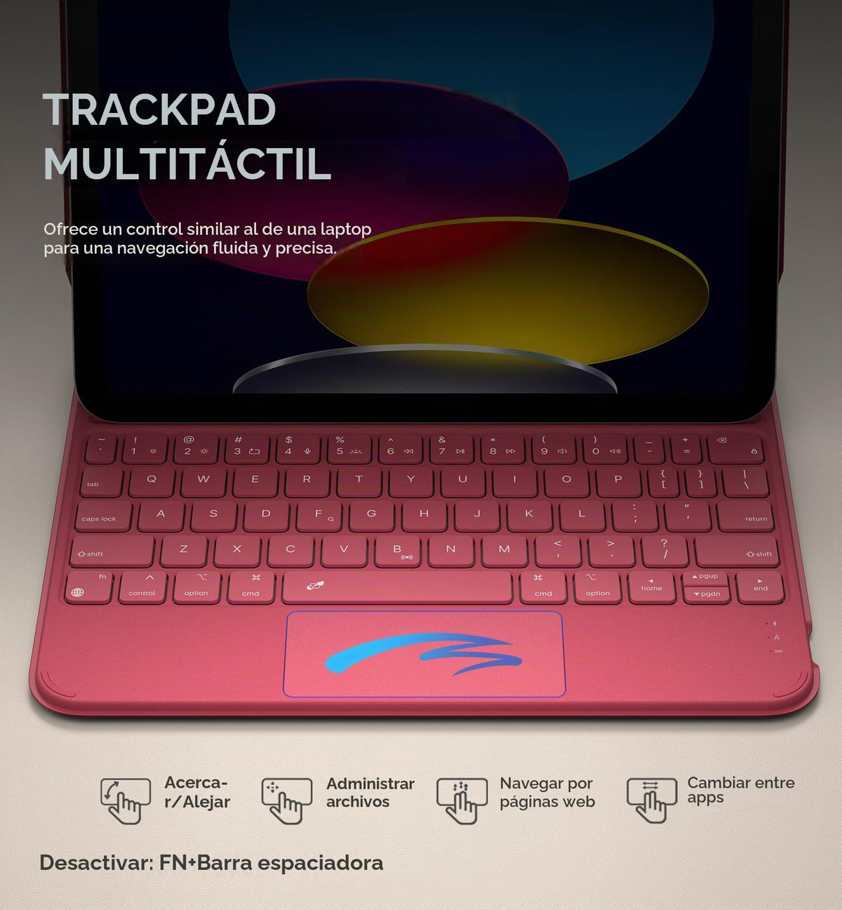 Funda para iPad Dexnor A16 11 Pulgadas Ultradelgada con Teclado Magnético y Retroiluminación