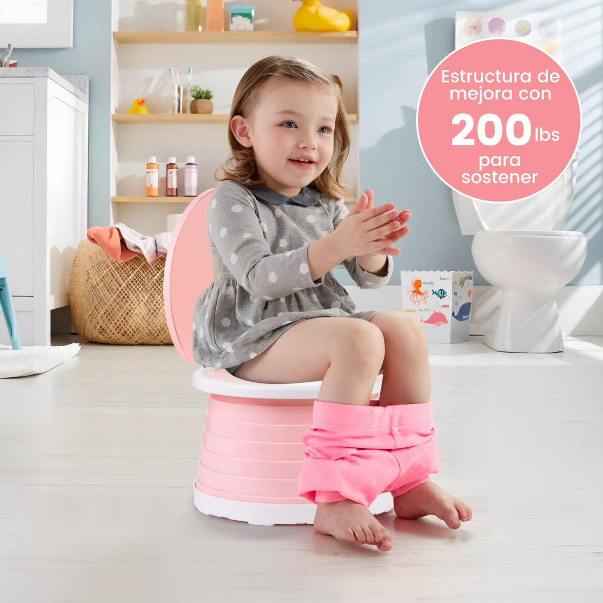 Orinal de Viaje Portatil para Ninos, Asiento Entrenador Bano para Ninos, orinal Plegable para Ninas con 60 Bolsa deAlmacenamiento, Portatil comoda de Emergencia para Viajes, Camping, InterioryExterior