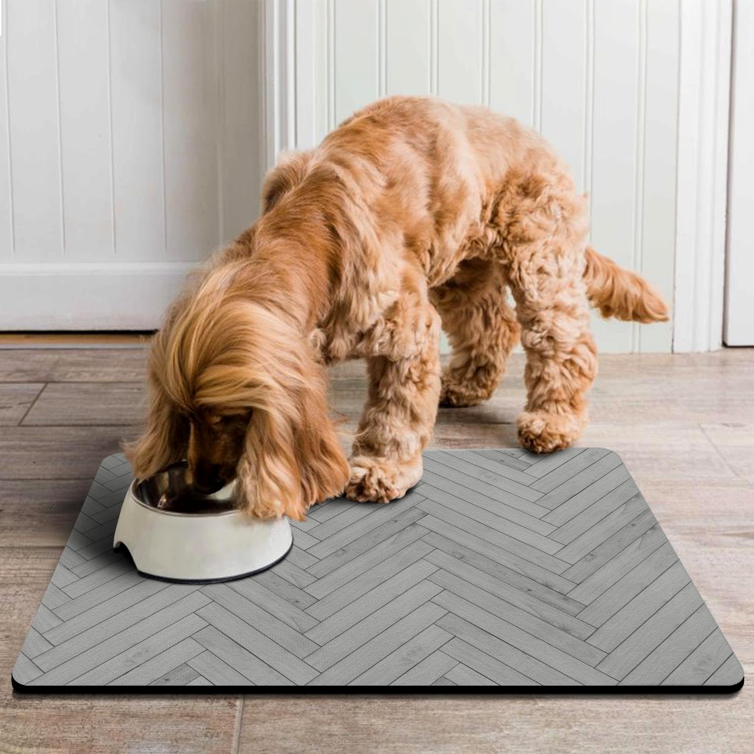 Alfombrillas de Comida para Perros Superabsorbentes Bohemios Antideslizantes