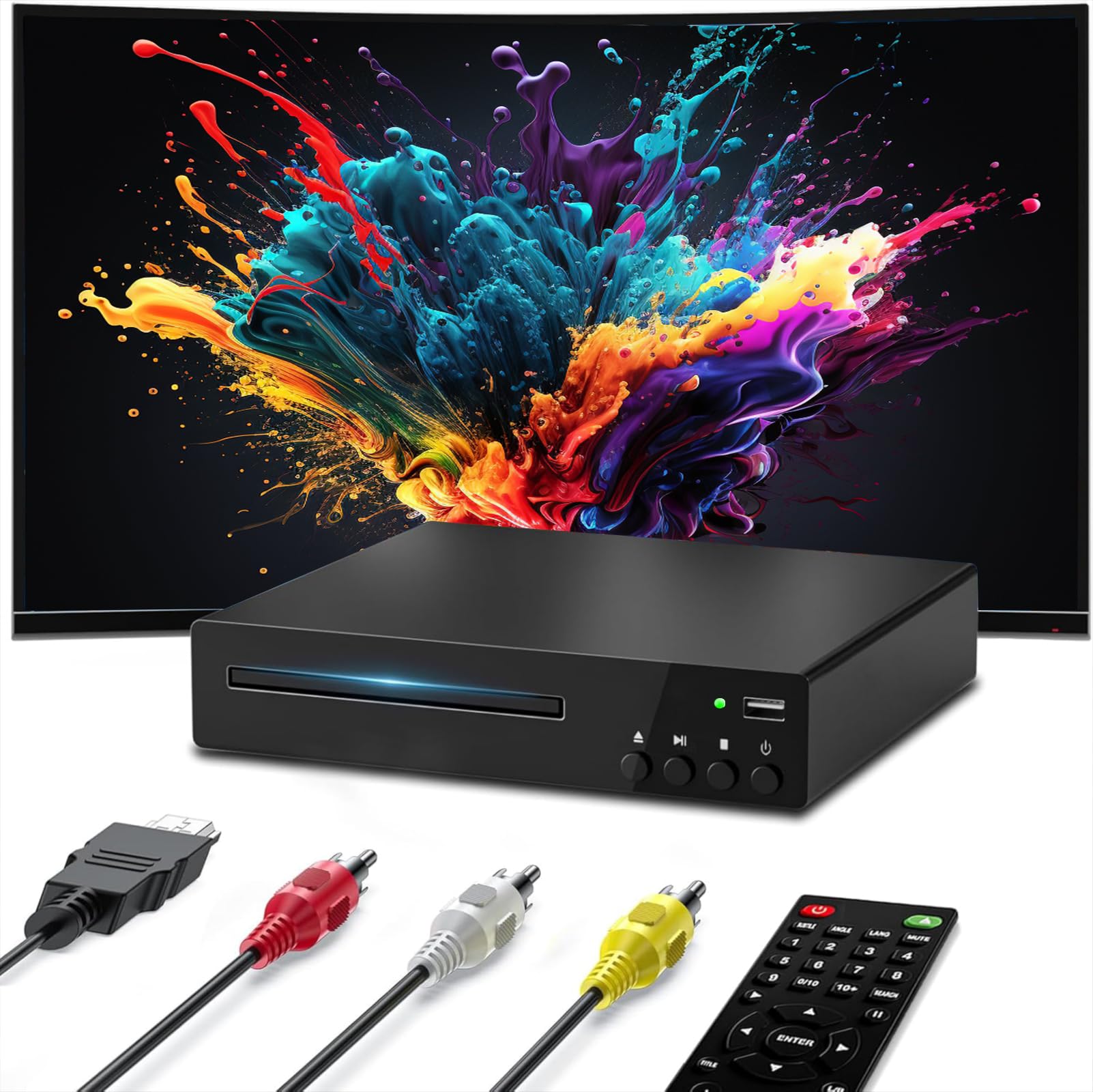 Reproductor de DVD Compacto HDMI HD 1080p con Entrada USB y Mando a Distancia