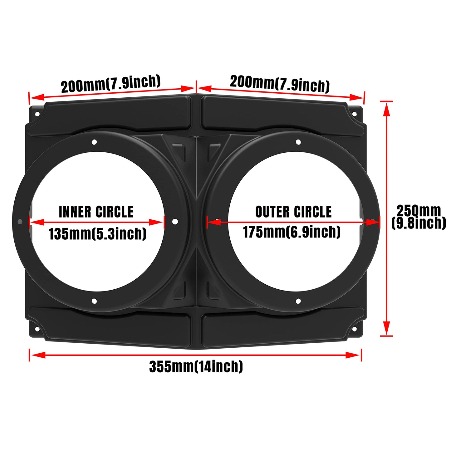 KATIMOTO - Carcasa para altavoz UTV Polaris RZR, impermeable, universal de 6.5 pulgadas, sistema de altavoces de techo duro para Polaris RZR UTV Cart Accessories (1 unidad)