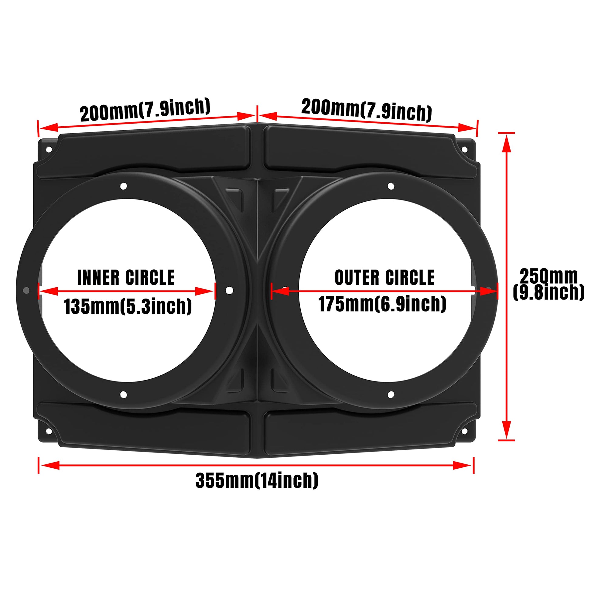 KATIMOTO - Carcasa para altavoz UTV Polaris RZR, impermeable, universal de 6.5 pulgadas, sistema de altavoces de techo duro para Polaris RZR UTV Cart Accessories (1 unidad)