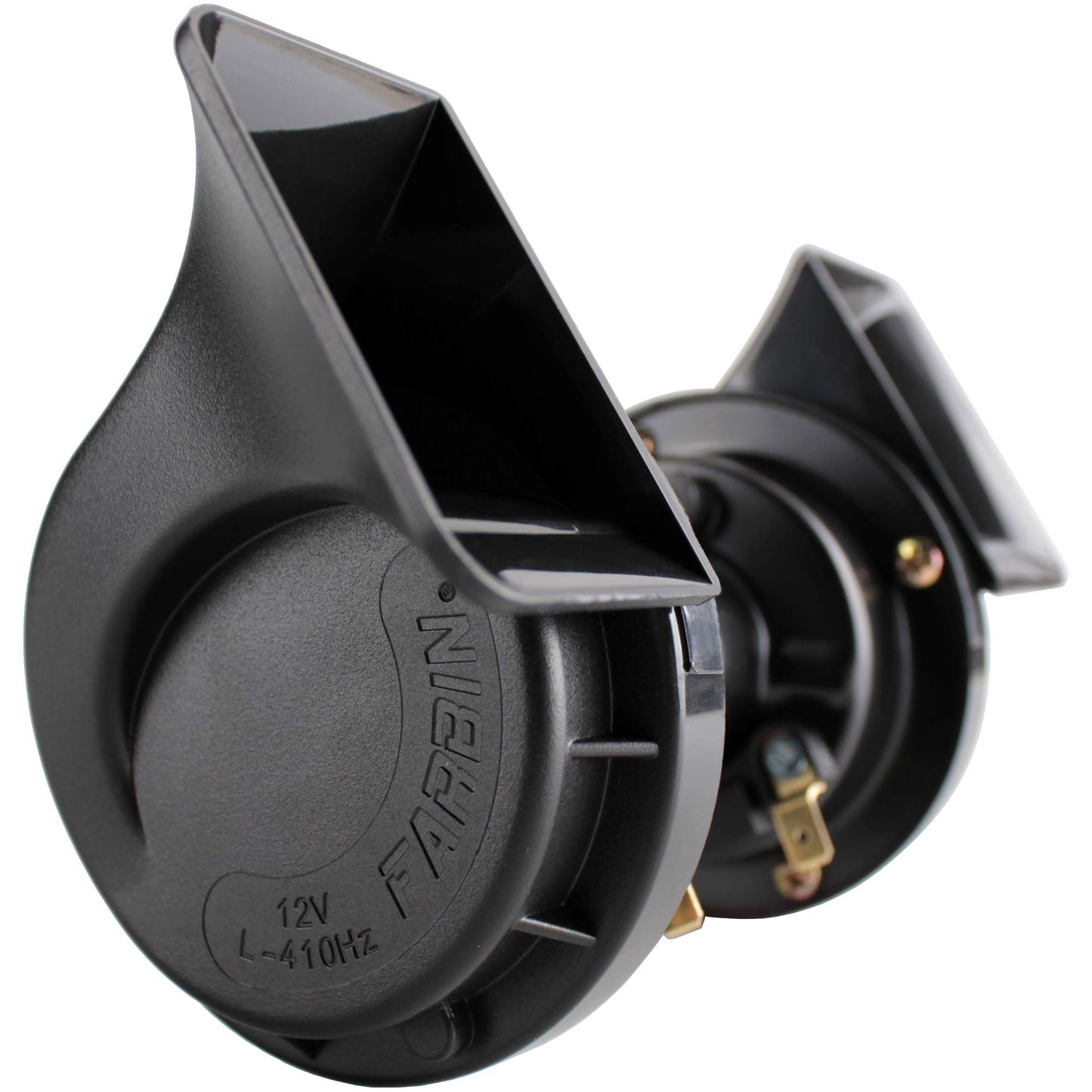 FARBIN Loud Truck Horn 12v Air Horn Loud Car Horn Kit with Relay Harness and Switch Button for Truck Car Train Motorcycle (Black horn with harness and button)