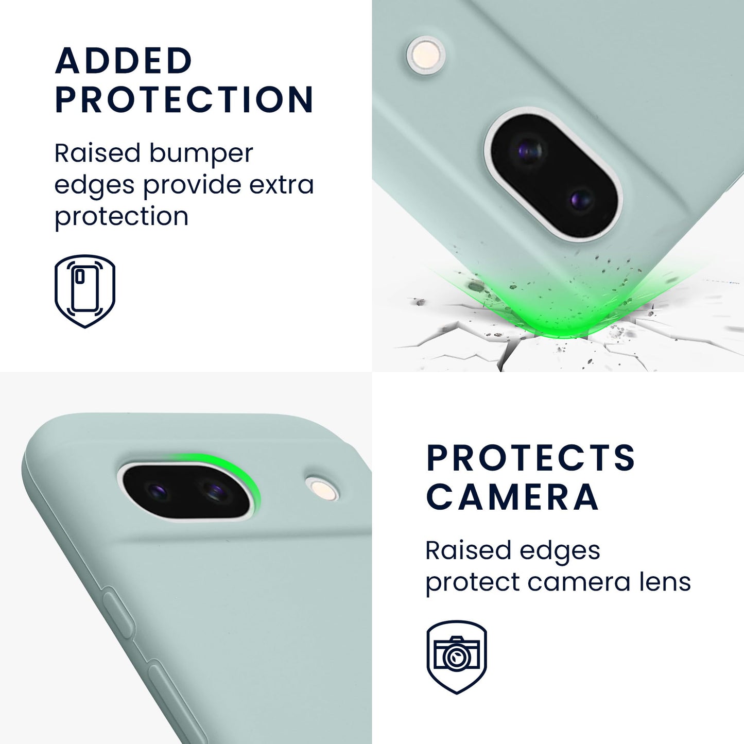 kwmobile Carcasa Compatible con Google Pixel 8a Funda - Case TPU y Silicona antigolpes - Apto Carga inalámbrica - Menta Cool