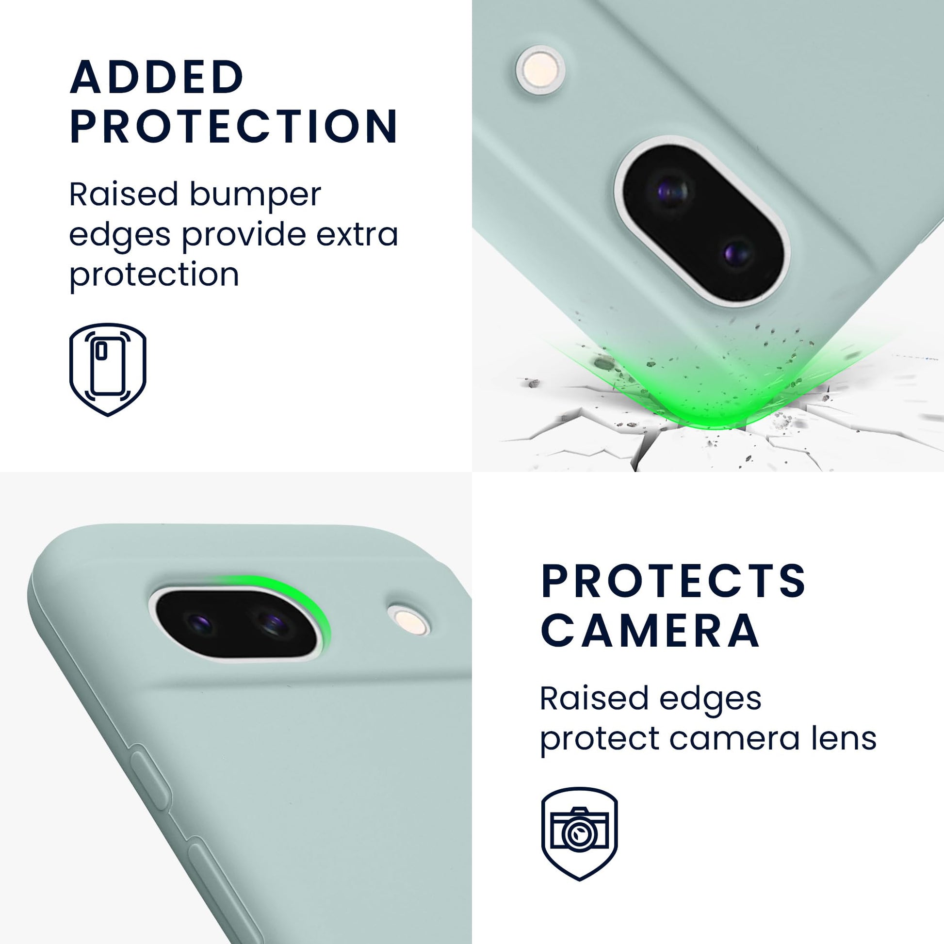 kwmobile Carcasa Compatible con Google Pixel 8a Funda - Case TPU y Silicona antigolpes - Apto Carga inalámbrica - Menta Cool