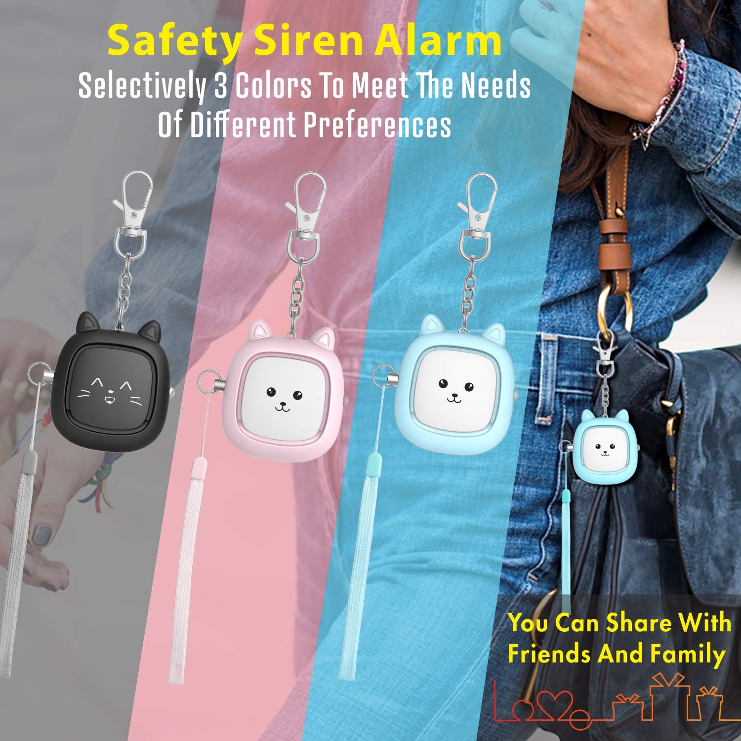 Alarma Personal VIGOROAD 130 dB con Luz LED para Seguridad de Emergencia