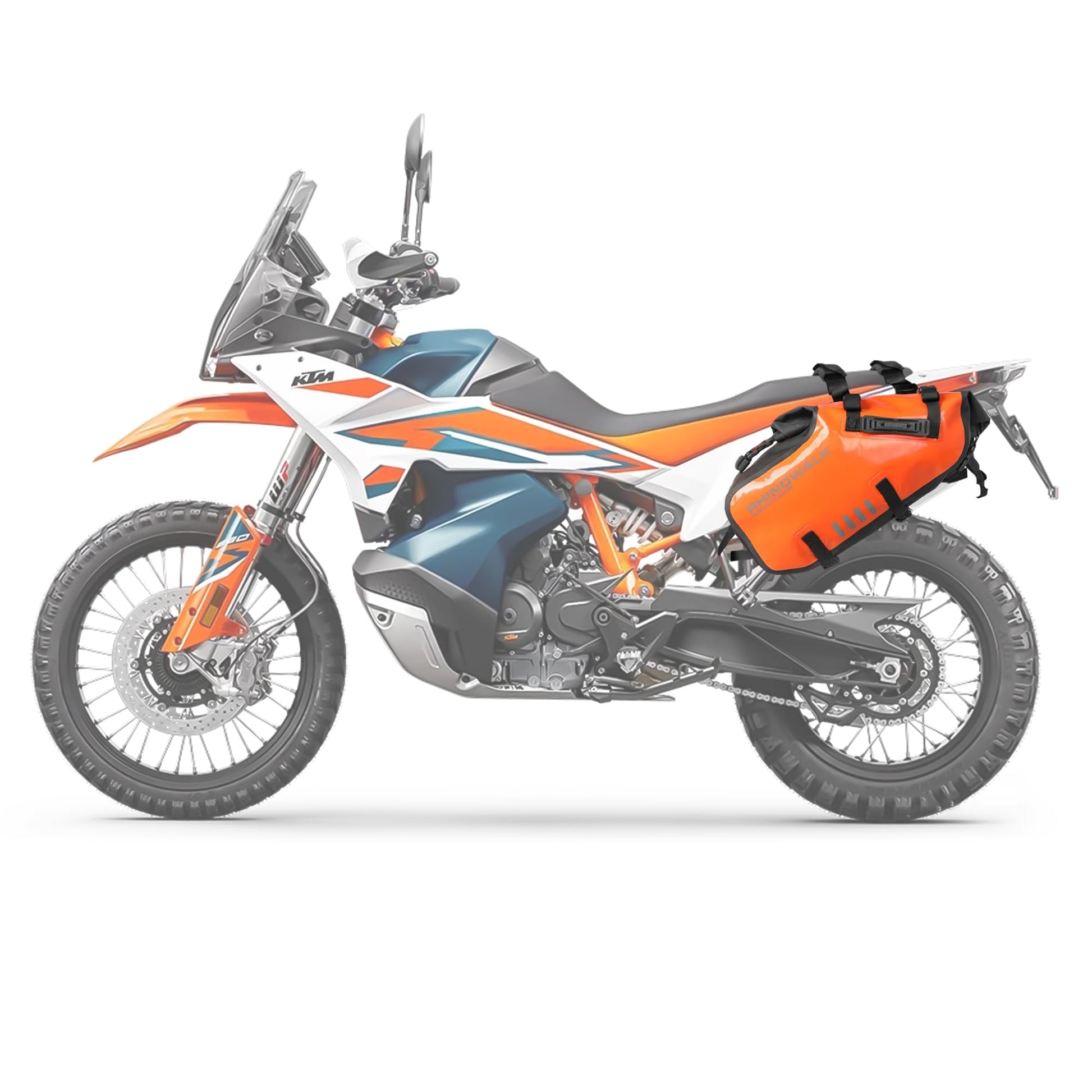 Alforjas Laterales Rhinowalk Naranja Impermeables 28 Litros para Motocicleta