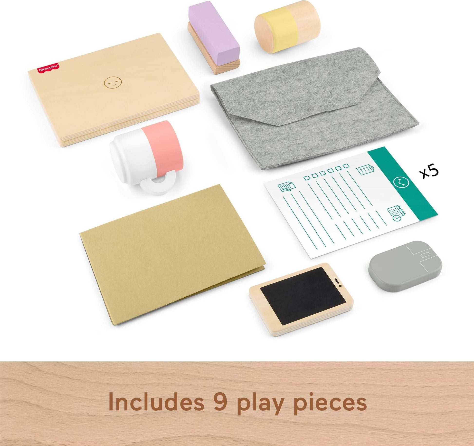 Fisher-Price Juguete para Bebés Kit Home Office de Madera para niños de 3 años en adelante