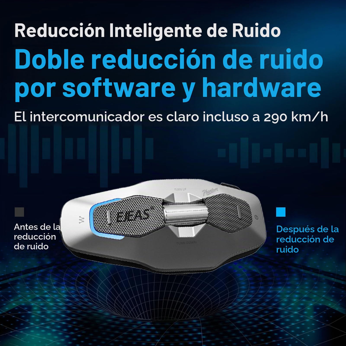 Casco de Motocicleta iSunergy X10 Bluetooth Negro con Intercomunicador y Reducción de Ruido para Hombre