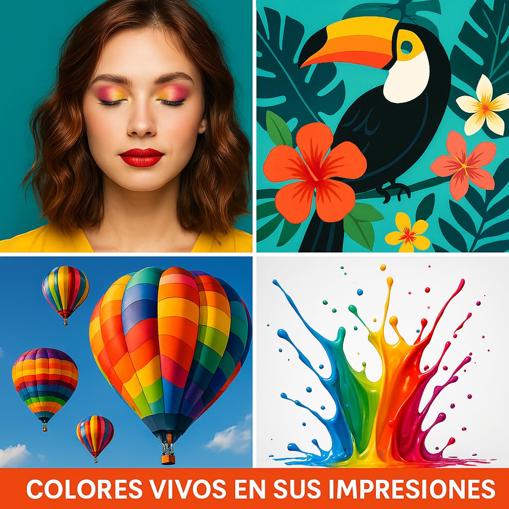 LizzVicc Pack Botellas de Tinta Genérica Compatible con Brother BT-6001 Negro 115 ml y BT-5001 –, Cian, Magenta y Amarillo 45 ml – para Impresoras Brother DCP-T Series