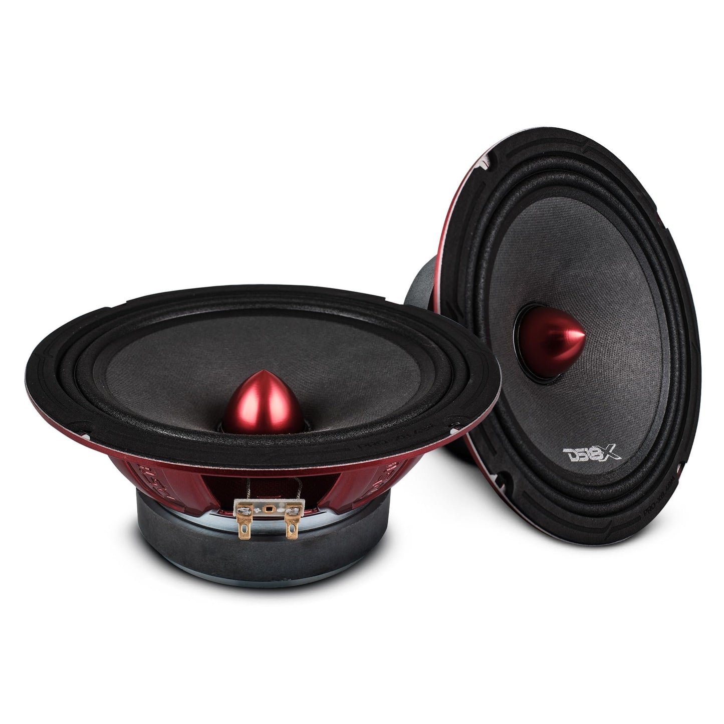 DS18 PRO-X8BM Loudspeaker - 8", Midrange, Red Aluminum Bullet, 550W MAX, 275W RMS, 8 Ohms - Premium Quality Audio Door Speakers for Car or Truck Stereo Sound System (1 Speaker)