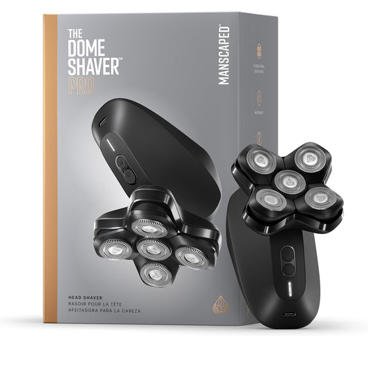 MANSCAPED® The Dome Shaver™ PRO: afeitadora para hombres, diseño rotatorio de 5 cuchillas con tecnología SkinSafe® y FlexAdjust, resistente al agua, USB-C e inalámbrica, bloqueo para viajes