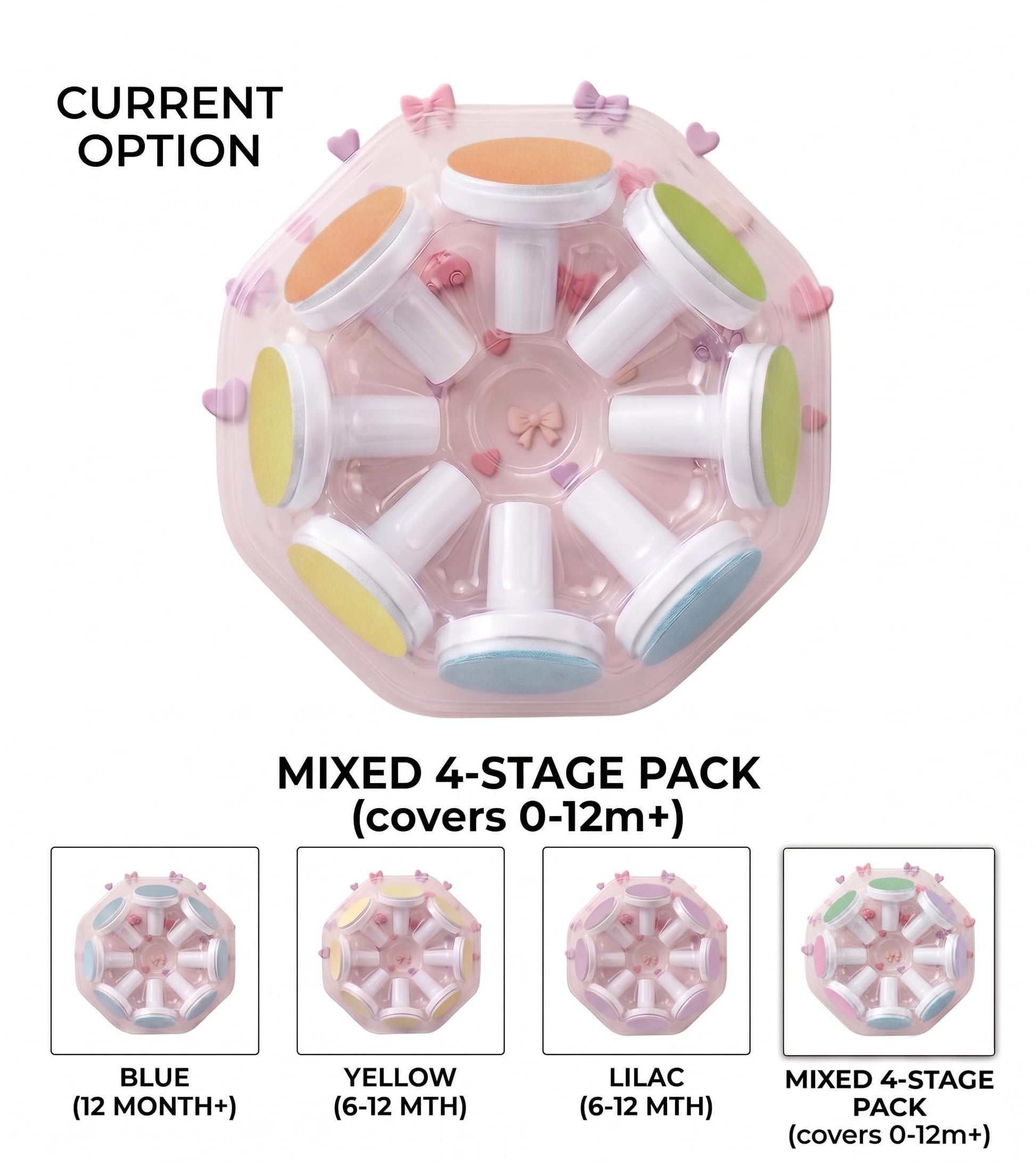 Royal Angels - Juego de 8 almohadillas para orejas de lima de uñas para bebé, ajuste universal, variadas vibrantes, 0-12 m +