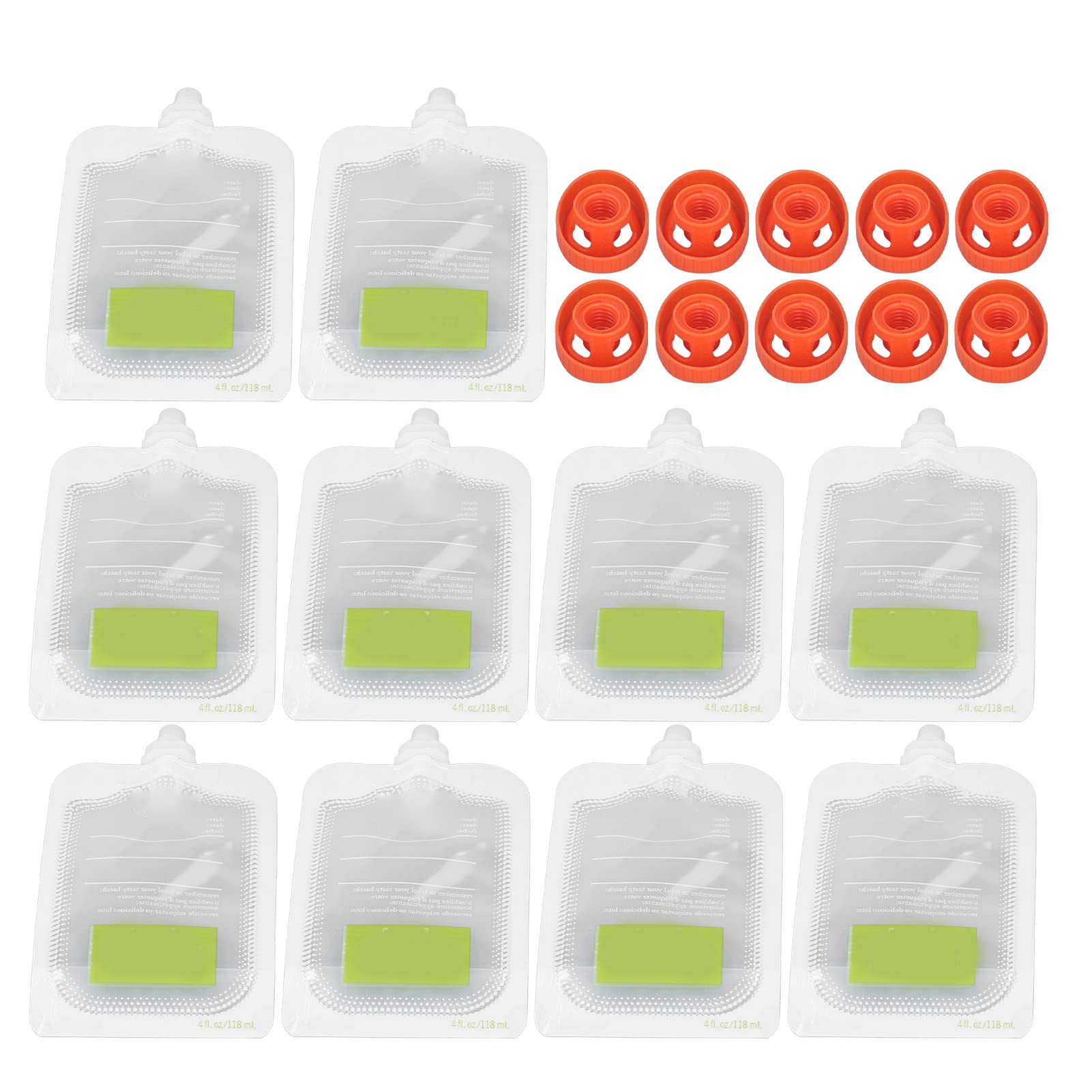 10 Bolsas Reutilizables para Alimentos para Bebés, Bolsas de Plástico Seguras para Almacenamiento de Alimentos para Bebés, Bolsa para Apretar Rellenable Apta para Congelador