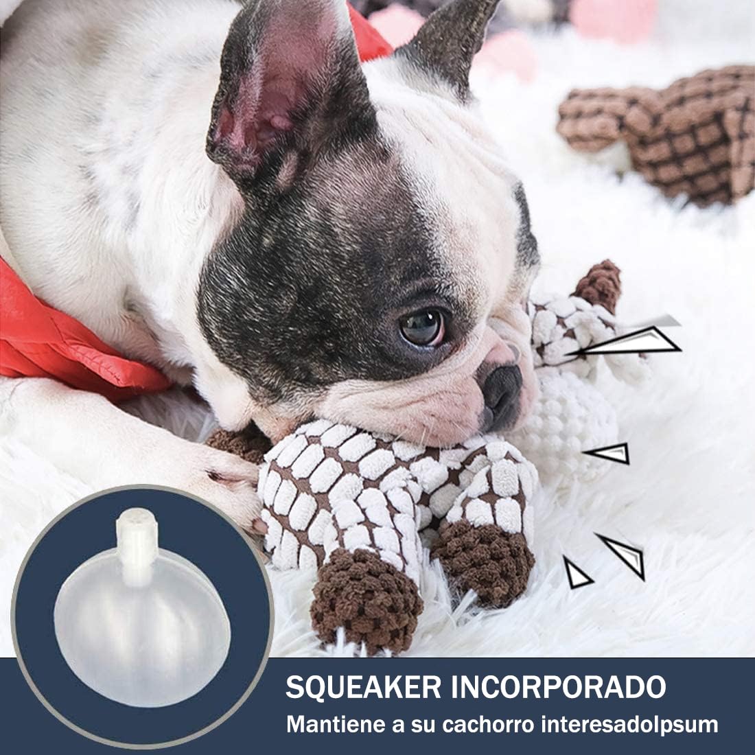 Juguetes para Perro, Peluche Juguetes para Perros Ansiosos, Juguetes Interactivos para Perro de Cuerda Duradera, Perros Juguetes para Medianos-Burro, Perro y Oveja (3 Pack)