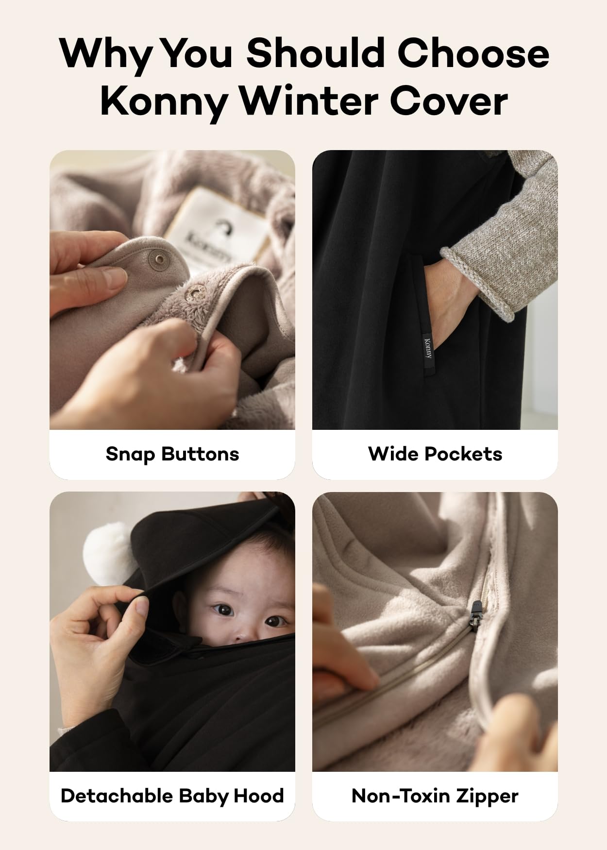 Konny - Funda de invierno para bebé, chamarra de forro polar para mujer, chamarra de maternidad, chaleco con capucha (azul cielo, talla grande)