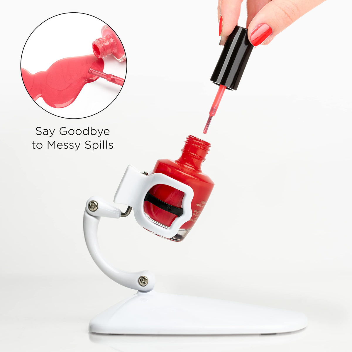 Grip & Tip Soporte para esmalte de uñas, antideslizante, no se ensucia, perfecto para bricolaje y uñas, Paquete de 2