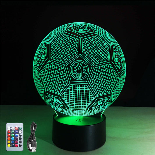 Lampara para Futbol Niños, Lámpara de Colores 3D, Lampara para Niños Habitacion, 16 Colores con Control Remoto,Regalos para Niños y Niñas(Estilo Dos(16 Colores))